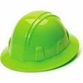 Pyramex SL Series Full Brim Hard Hat, Hi-Vis Green 4-Point Ratchet Suspension HP24131